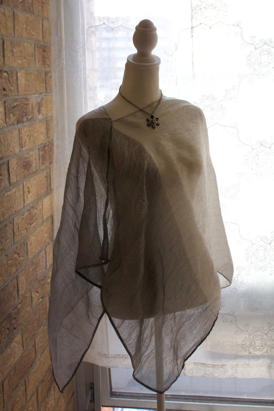 reworked asymmetrical silk poncho (reversible)
