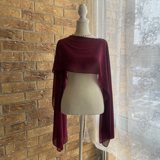 artisanal fuchsia chiffon cape top